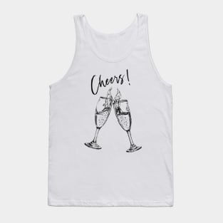 Cheers Champagne Glasses Image Tank Top